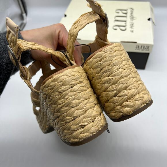 a.n.a Womens Merlin Wedge Sandals Brown Natural Size 9M - Picture 12 of 15